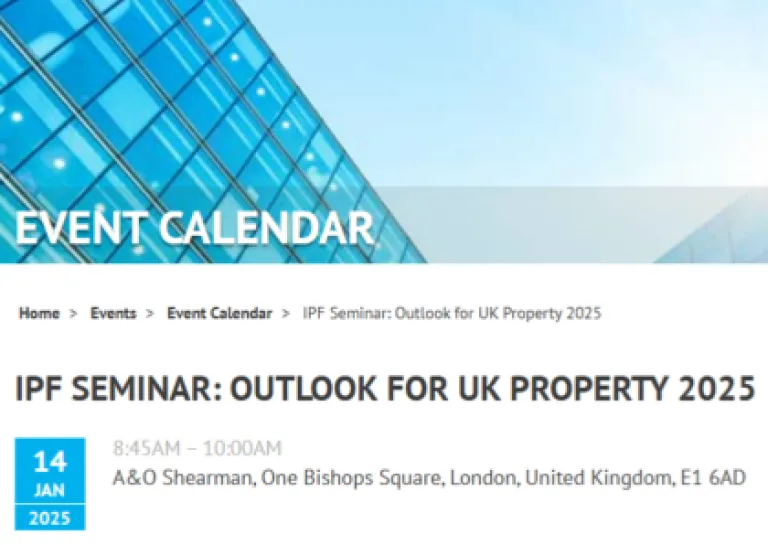 IPF Seminar: Outlook for UK Property 2025